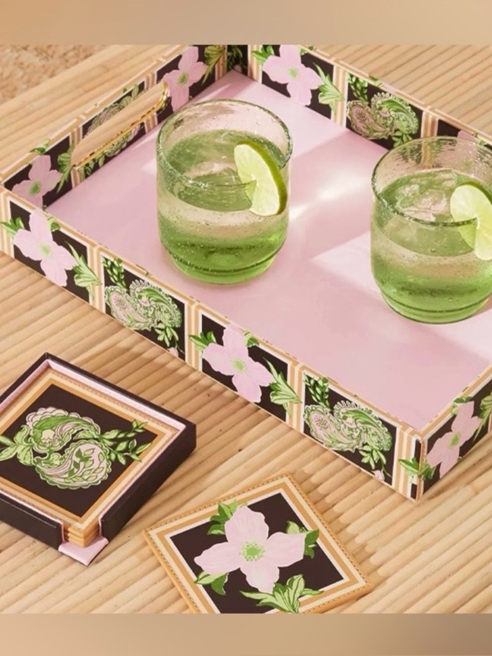 Lilly Pulitzer New ONYX WINDOW SHOPPER GWP COA Serving Tray & Coaster Set